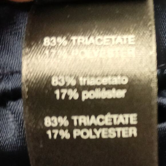 Black Label By Chico's SZ 3 (XL-16) Navy Blue Pull On Ankle Pants Silky Trim - Picture 8 of 8